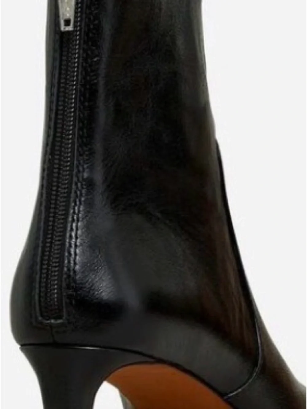 Madewell The Dimes Kitten-Heel Black Leather Zip-Back Ankle Boots